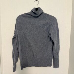 J Crew Cashmere Fold Over Turtlen Sweater Light Blue Gray Color Size Small Women